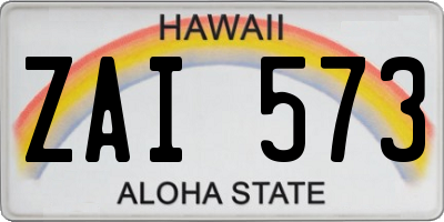 HI license plate ZAI573