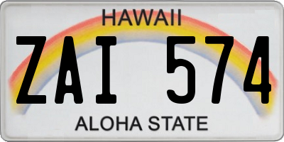 HI license plate ZAI574