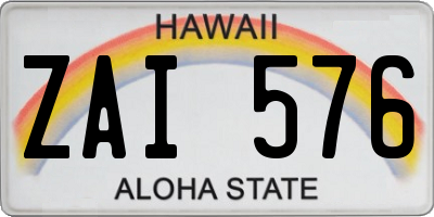 HI license plate ZAI576