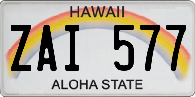 HI license plate ZAI577