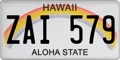 HI license plate ZAI579
