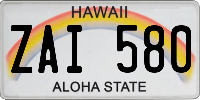 HI license plate ZAI580