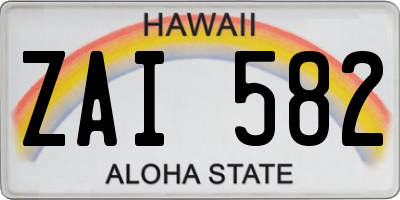 HI license plate ZAI582