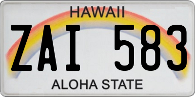 HI license plate ZAI583