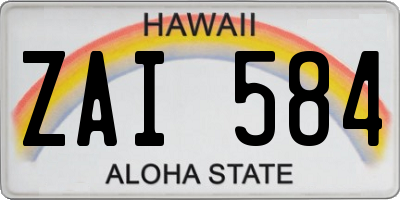HI license plate ZAI584
