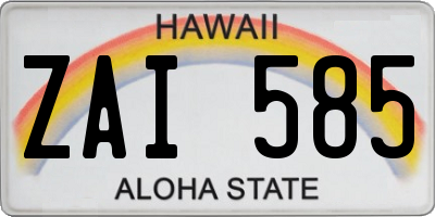 HI license plate ZAI585