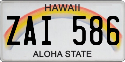 HI license plate ZAI586