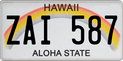 HI license plate ZAI587