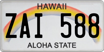 HI license plate ZAI588