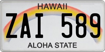HI license plate ZAI589