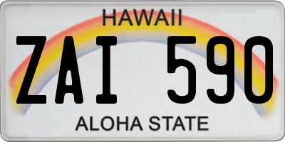 HI license plate ZAI590