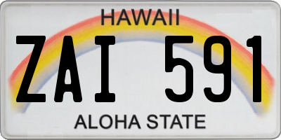 HI license plate ZAI591
