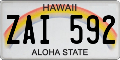 HI license plate ZAI592