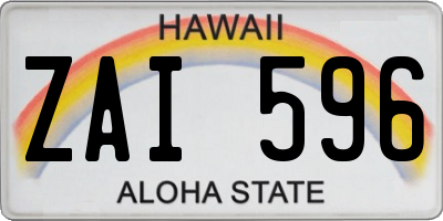 HI license plate ZAI596