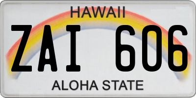HI license plate ZAI606