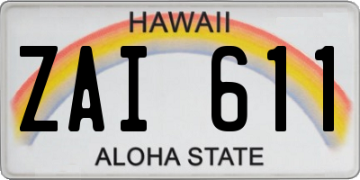 HI license plate ZAI611