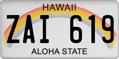 HI license plate ZAI619