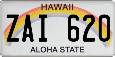 HI license plate ZAI620
