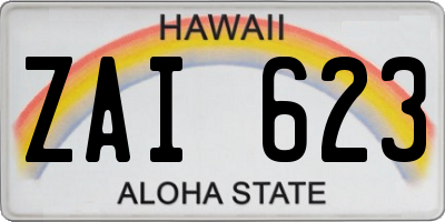 HI license plate ZAI623