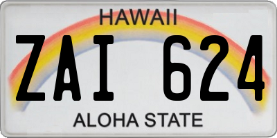 HI license plate ZAI624