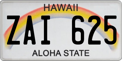 HI license plate ZAI625