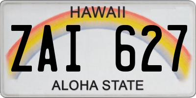 HI license plate ZAI627