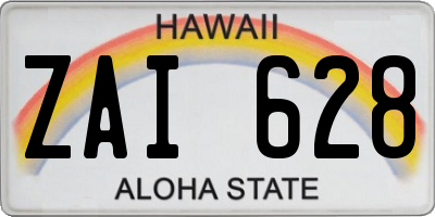 HI license plate ZAI628