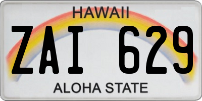 HI license plate ZAI629