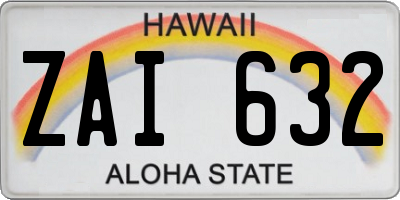 HI license plate ZAI632