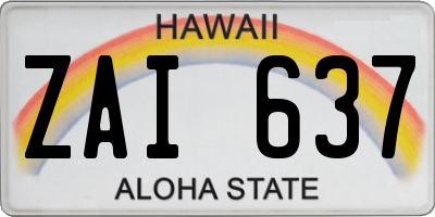 HI license plate ZAI637