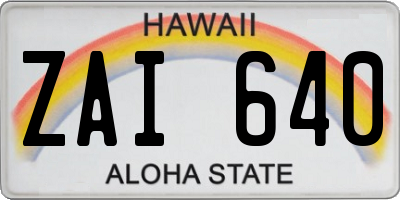 HI license plate ZAI640
