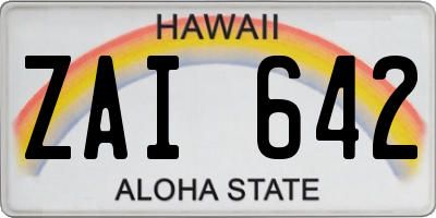 HI license plate ZAI642
