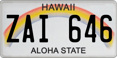 HI license plate ZAI646