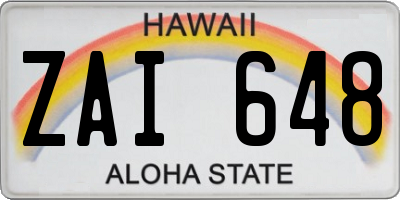 HI license plate ZAI648
