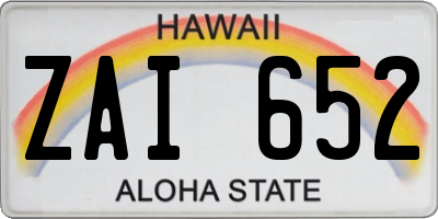 HI license plate ZAI652