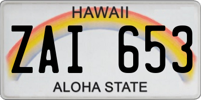HI license plate ZAI653