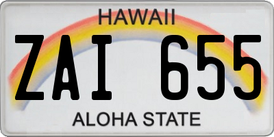 HI license plate ZAI655
