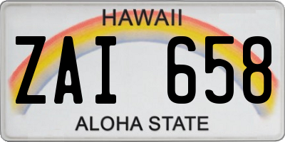 HI license plate ZAI658