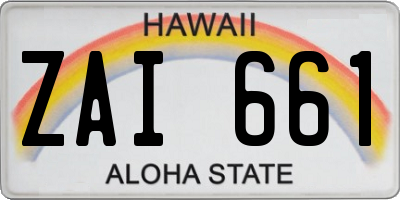 HI license plate ZAI661