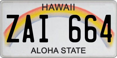 HI license plate ZAI664
