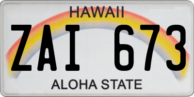 HI license plate ZAI673