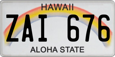 HI license plate ZAI676