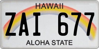 HI license plate ZAI677