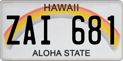HI license plate ZAI681