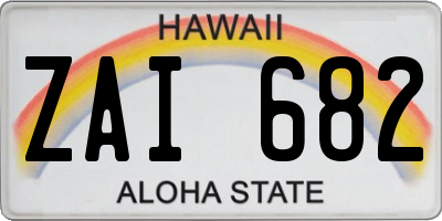 HI license plate ZAI682