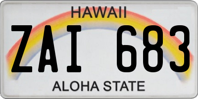 HI license plate ZAI683