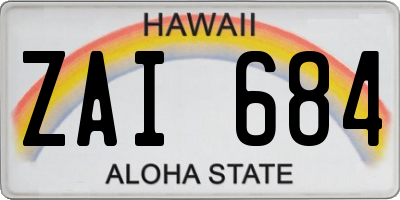 HI license plate ZAI684
