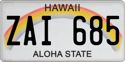 HI license plate ZAI685