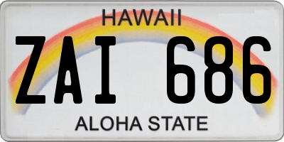 HI license plate ZAI686