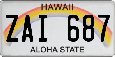 HI license plate ZAI687